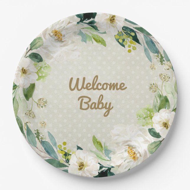 Woolie Lambert 9" Lamb Dinner Plate - Baby Shower (Front)