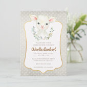 Woolie Lambert Cute Lamb Baby Shower Invitation (Standing Front)