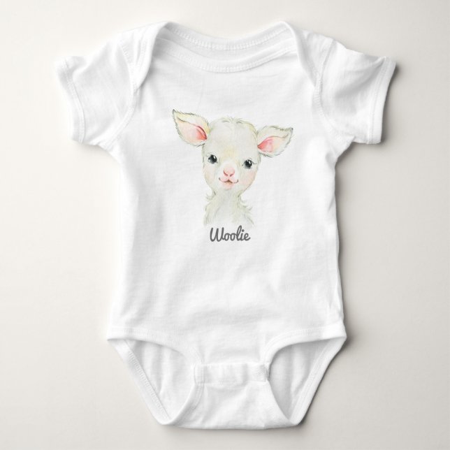 Woolie Lambert Cute Lamb Newborn Bodysuit (Front)