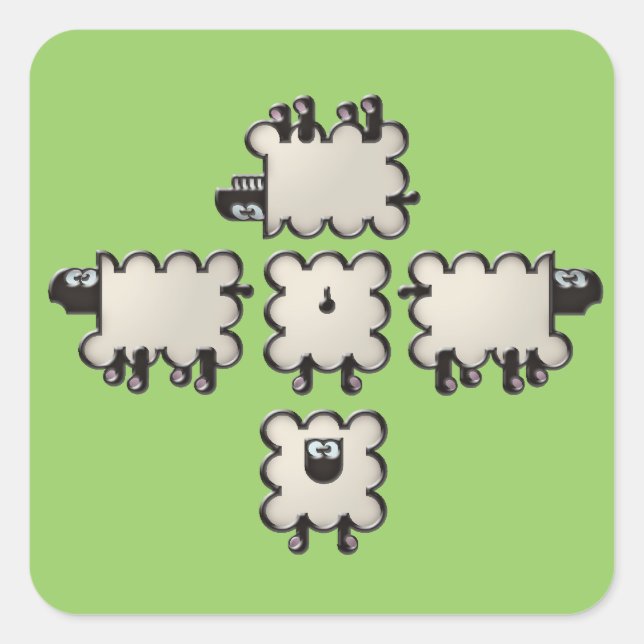 woollies square sticker (Front)