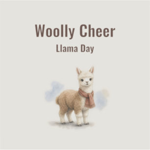 Woolly Cheer National Llama Day Sticker