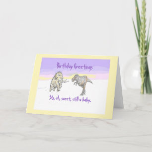 Woolly Mammoth and Dinosaur birthday card