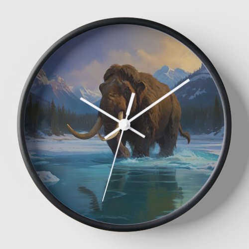 Woolly Mammoth and Rocky Mountains Clock
