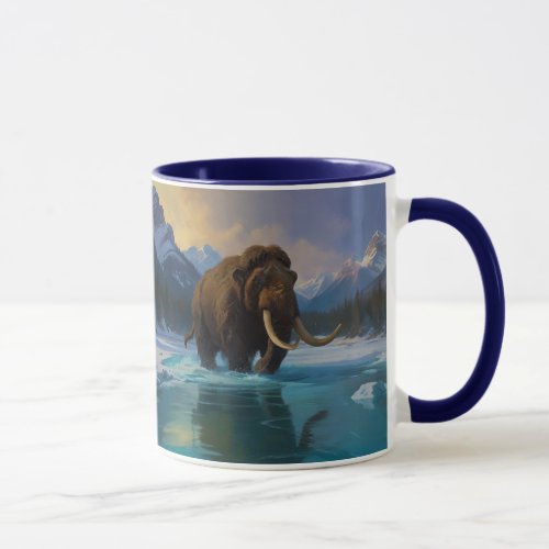 Woolly Mammoth and Rocky Mountains Mug
