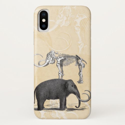 Woolly Mammoth and Skeleton Prehistoric iPhone XS Case