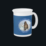 Woolly Mammoth Beverage Pitcher<br><div class="desc">A Woolly Mammoth in a typical Ice Age tundra setting. Woolly mammoths were not noticeably larger than present-day African elephants. Fully grown mammoth bulls reached heights between 9.2 ft and 9.8 ft while the dwarf varieties reached between 6 ft and 7.5 ft. Woolly mammoths had a number of adaptations to...</div>