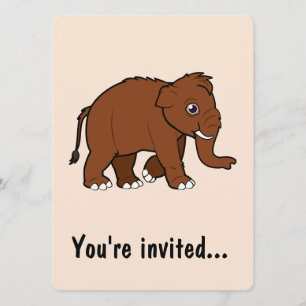 Woolly Mammoth Birthday Party Invitation
