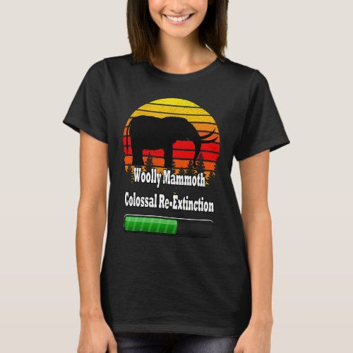 Woolly Mammoth Colossal Re Extinction Status Bar R T_Shirt