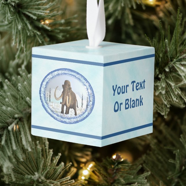 Woolly Mammoth Cube Ornament (Tree)