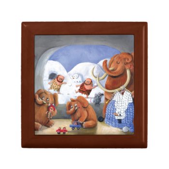 Woolly Mammoth Family In Ice Age Gift Box by colonelle at Zazzle