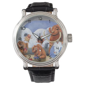 Woolly Mammoth Family In Ice Age Watch by colonelle at Zazzle