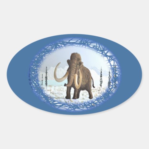 Woolly Mammoth Oval Sticker