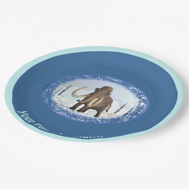 Woolly Mammoth Paper Plates (Angled)