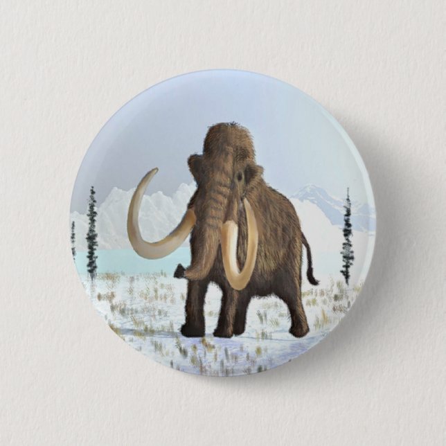 Woolly Mammoth Pinback Button (Front)