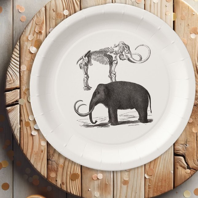 Woolly Mammoth Pre-Historic Elephant and Skeleton Paper Plates (Creator Uploaded)