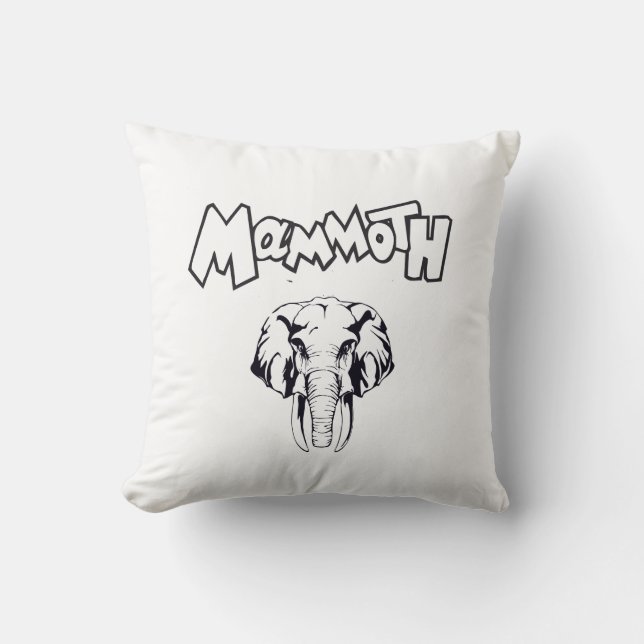 Woolly Mammoth Prehistoric Animal ice age  Throw Pillow (Front)