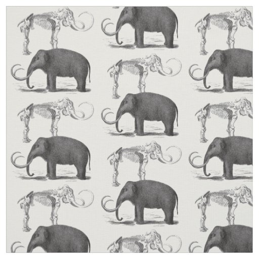 Woolly Mammoth Prehistoric Elephant Fabric