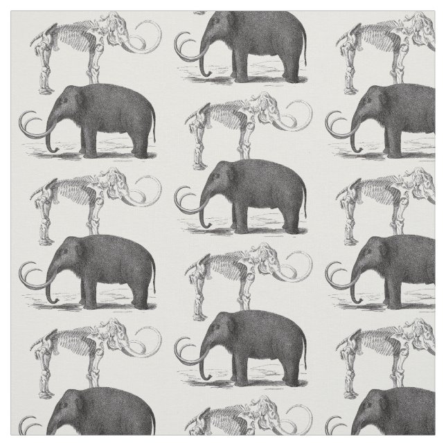 Woolly Mammoth Prehistoric Elephant Fabric (Swatch)