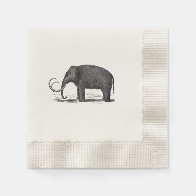 Woolly Mammoth Prehistoric Elephant Paper Napkins (Front)