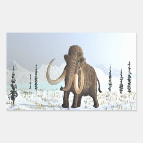Woolly Mammoth Rectangular Sticker