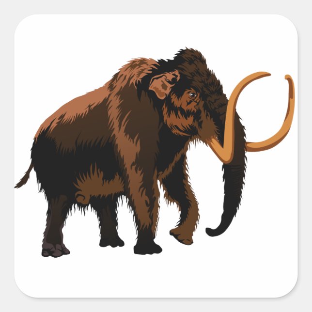 Woolly Mammoth Square Sticker (Front)