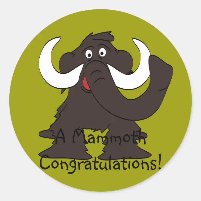 Mammoth Script Sticker Woolly Mammoth Stickers | Zazzle