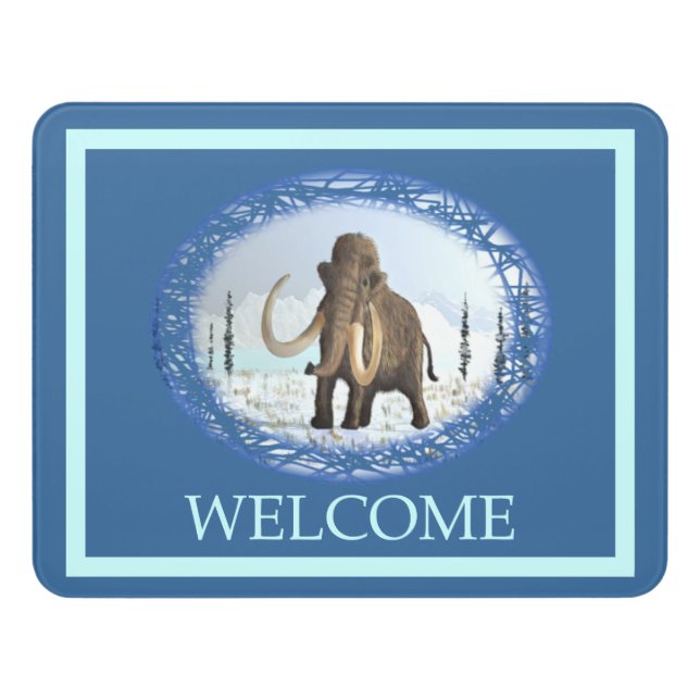 Woolly Mammoth - Welcome Door Sign (Contemporary Front)