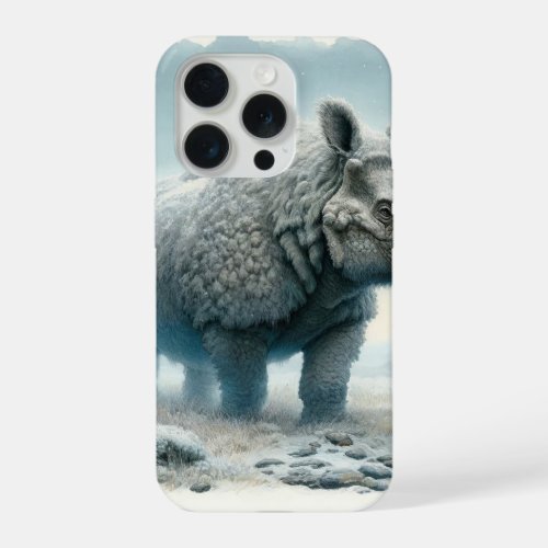 Woolly Rhinoceros AREF413 _ Watercolor iPhone 15 Pro Case
