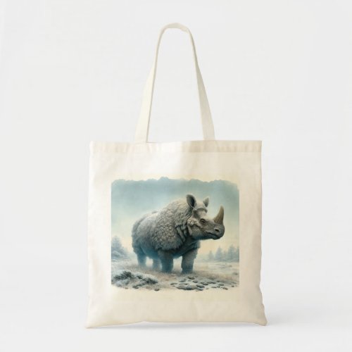 Woolly Rhinoceros AREF413 _ Watercolor Tote Bag