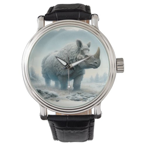 Woolly Rhinoceros AREF413 _ Watercolor Watch