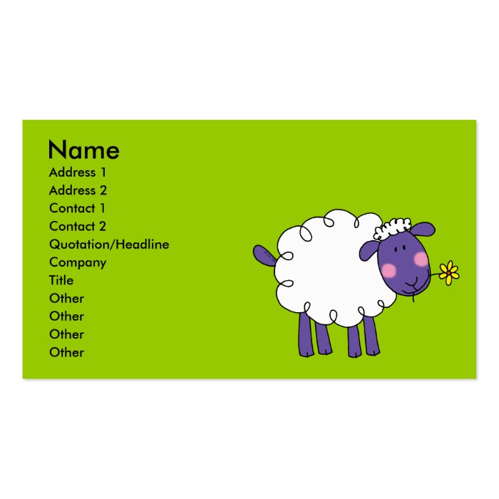 Woolly sheep business card template