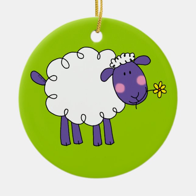 Woolly sheep ceramic ornament (Front)