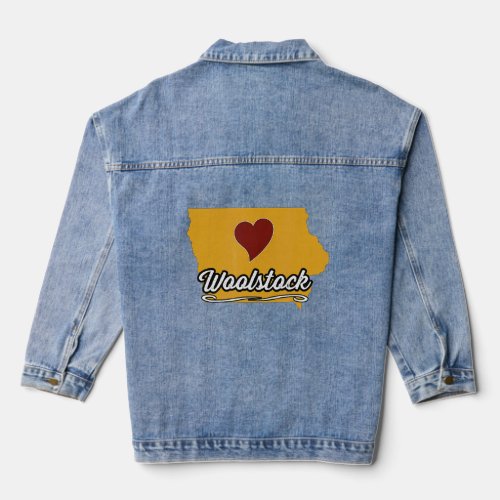 WOOLSTOCK IOWA IA USA Cute Souvenir Merch  US City Denim Jacket