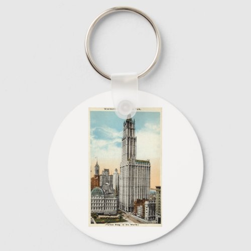 Woolworth Building New York Repro Vintage 1921 Keychain