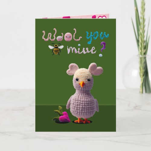 Wooly Chicken Valentines Card wPhoto