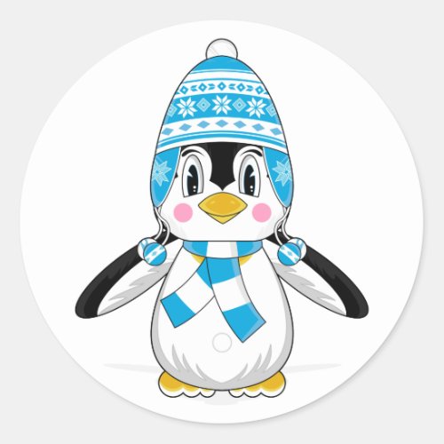 Wooly Hat Penguin Sticker