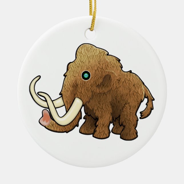 Wooly Mammoth Ceramic Ornament (Front)