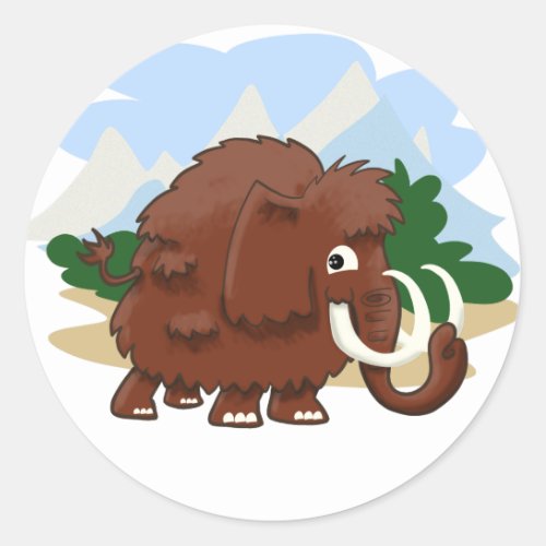 Wooly Mammoth Classic Round Sticker