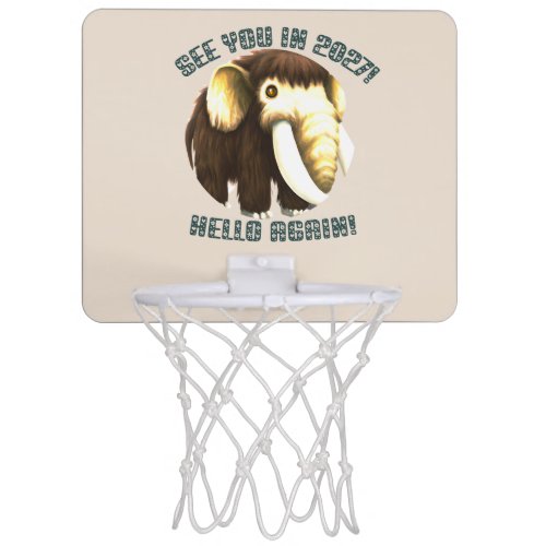 Wooly Mammoth Hello Again in 2027 Mini Basketball  Mini Basketball Hoop