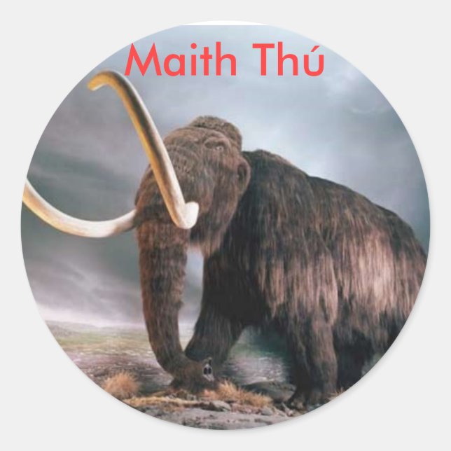 Wooly Mammoth Maith Thú Reward Sticker (Front)