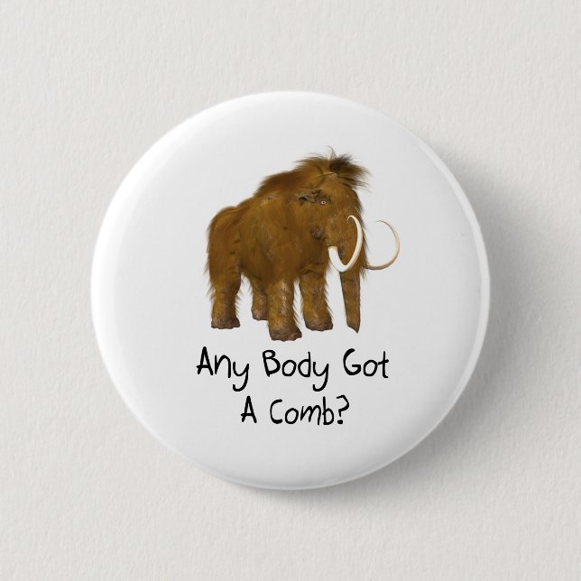 Wooly Mammoth Pinback Button (Front)