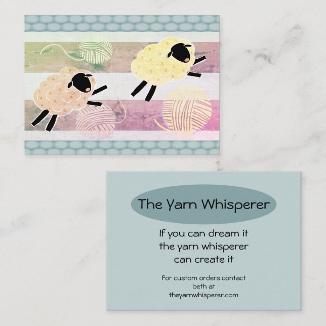Wooly Sheep  Yarn Crochet Knit Business Card (Front/Back)