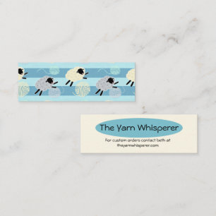 Wooly Sheep  Yarn Crochet Knit Mini Business Card