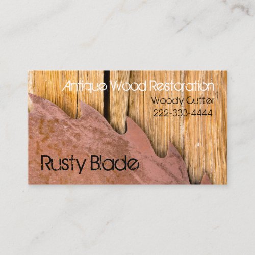 Woood Working Antique Restoration Business Card