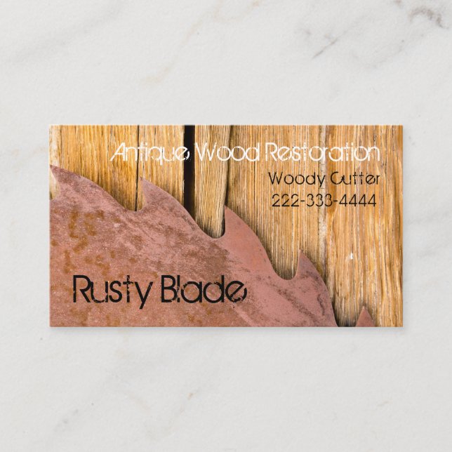Woood Working Antique Restoration Business Card (Front)