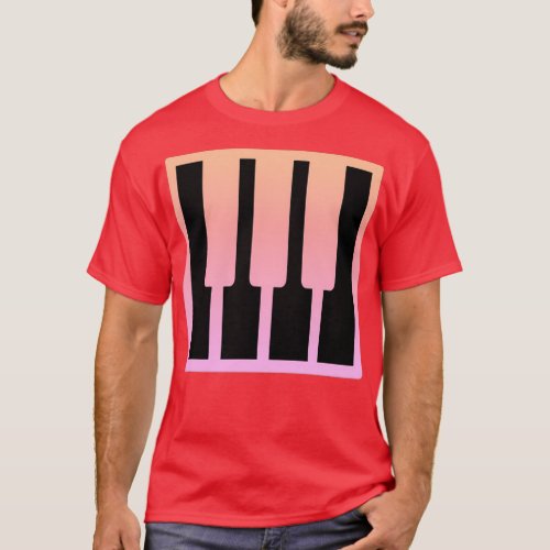 Woooda Cool Piano Key Inverted Design  T_Shirt
