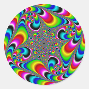 Woooo Mandelbrot Fractal Classic Round Sticker