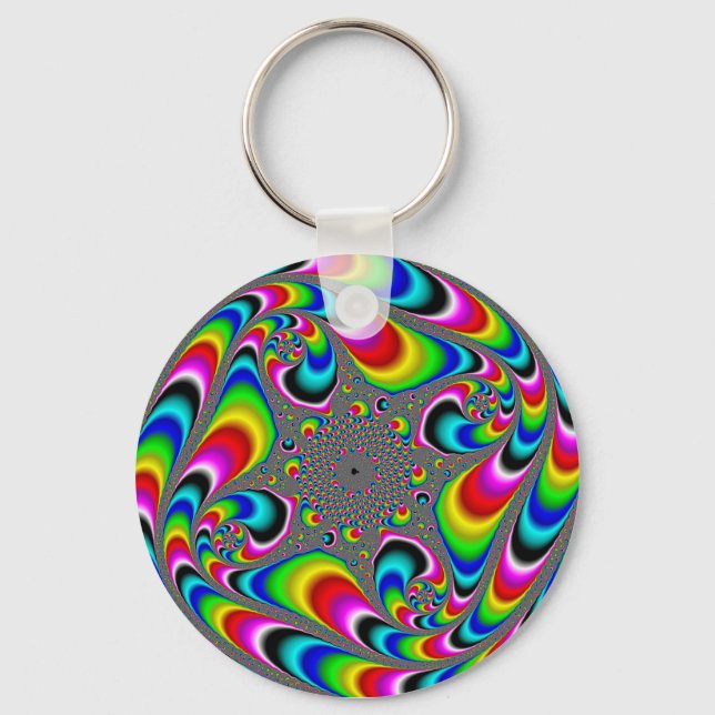 Woooo Mandelbrot Fractal Keychain (Front)