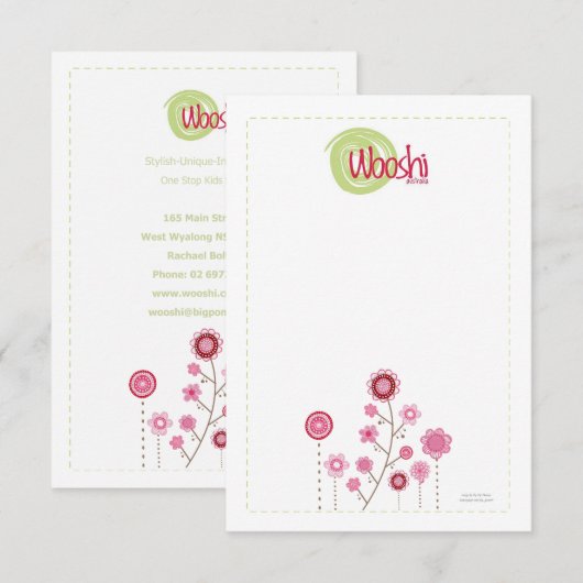 Wooshi Hair Clip Display Cards (Front/Back)