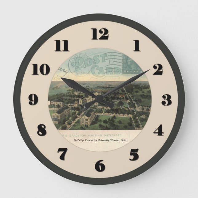 Wooster Ohio post card clock - University 1914 (Front)